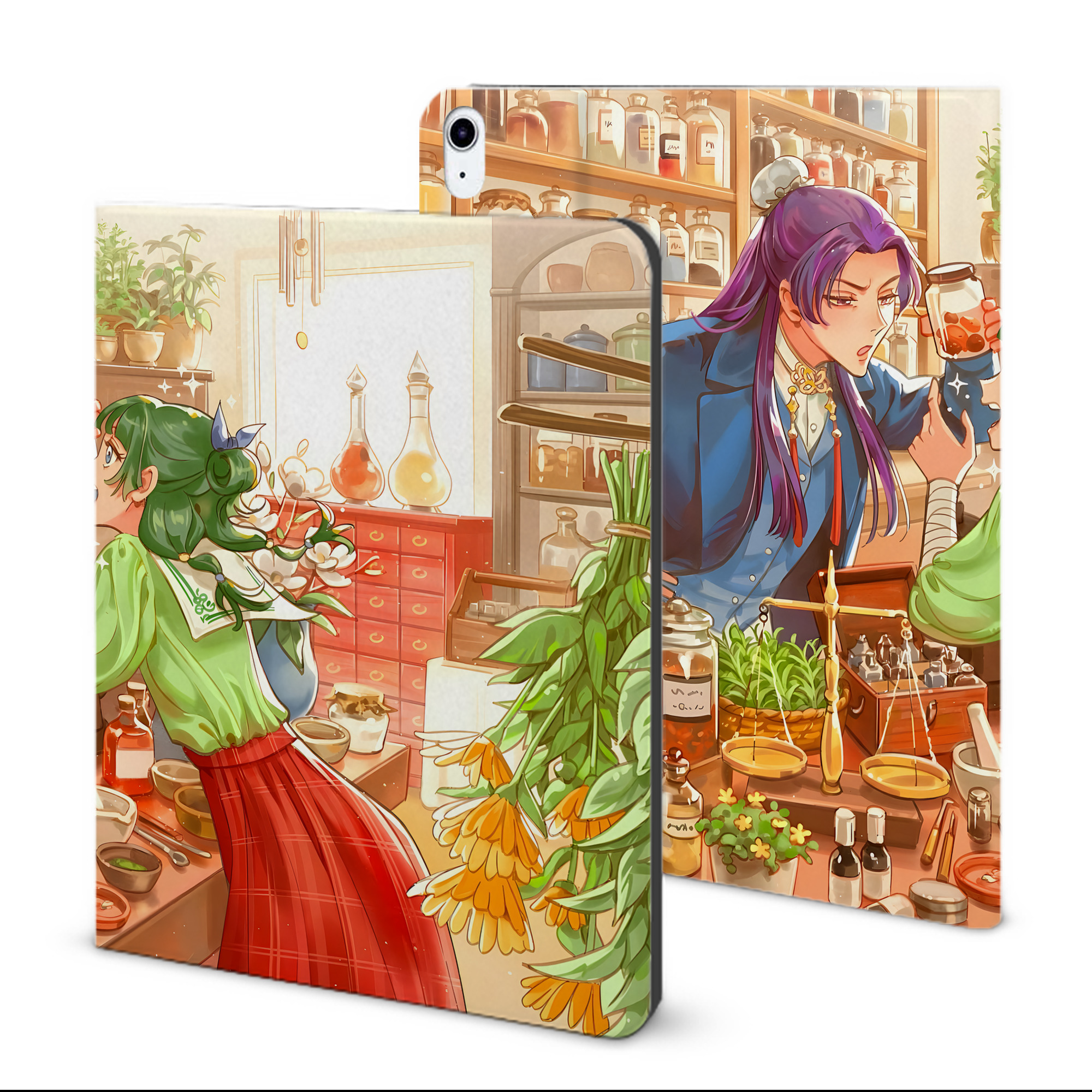 （画像用） 薬屋のひとりごと The Apothecary Diaries IPad ケース ブック型 PUレザー TPU 耐衝撃 軽量 薄型 ペン収納なし 全面保護 IPad 各モデル対応